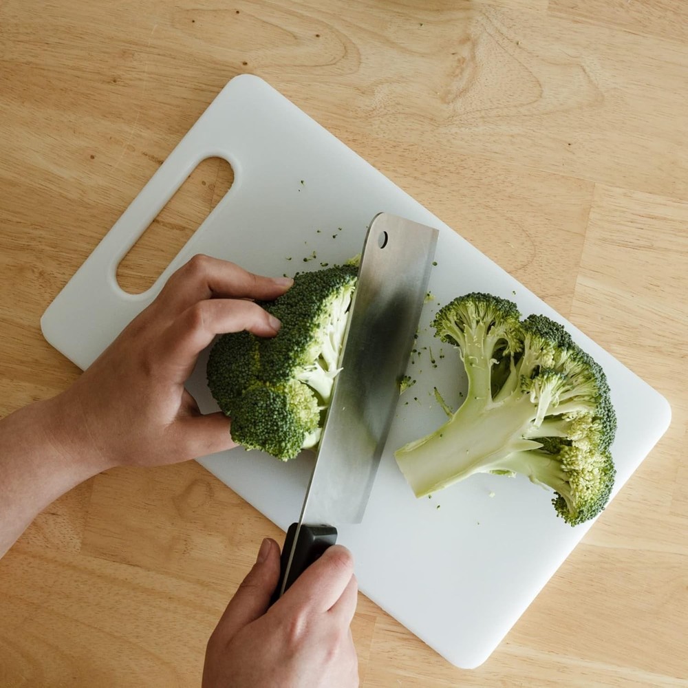 Basic Solid Plastic Cutting Board, 13 x 8 inch, White