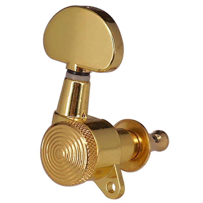 Gold 3R3L Inline Guitar String Tuning Peg Key Locking Tuner Key Machine Heads