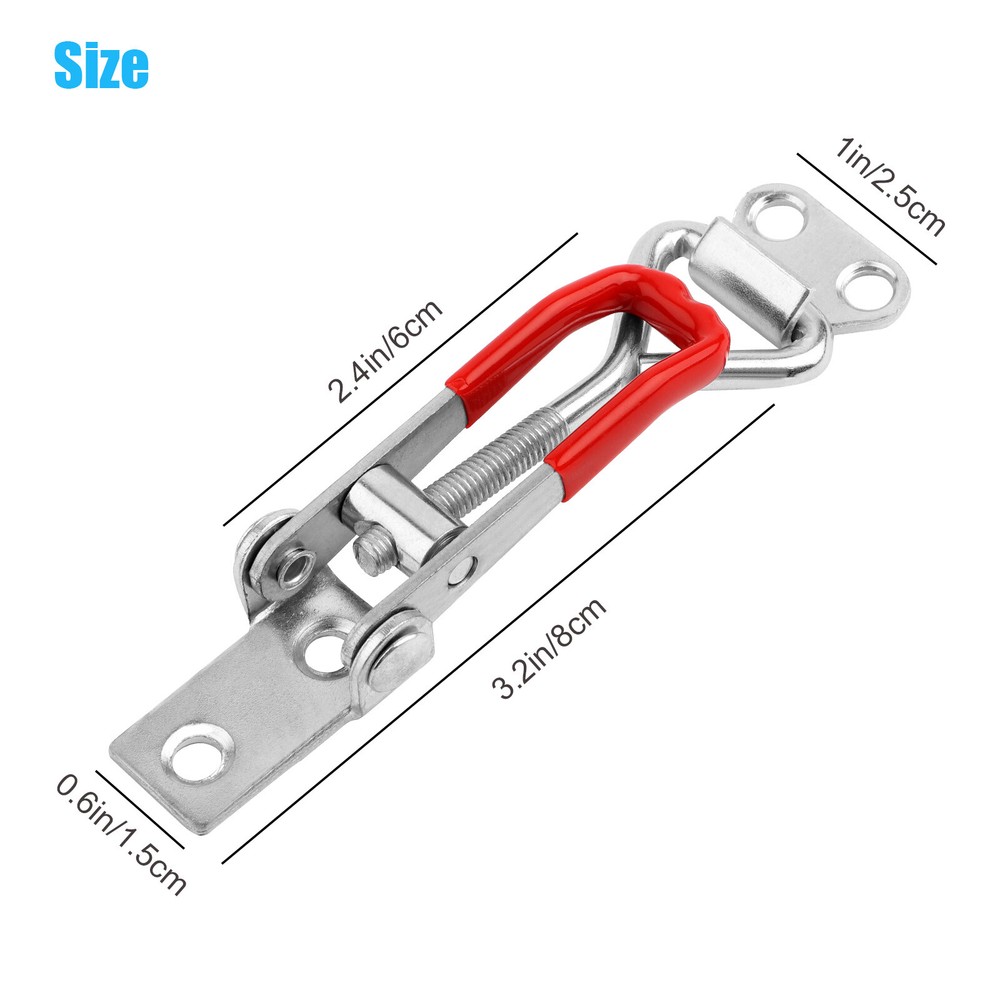2 PCS Steel Toggle Latch Catch Adjustable Lock Clamp Anti-rust Clip For Box Case