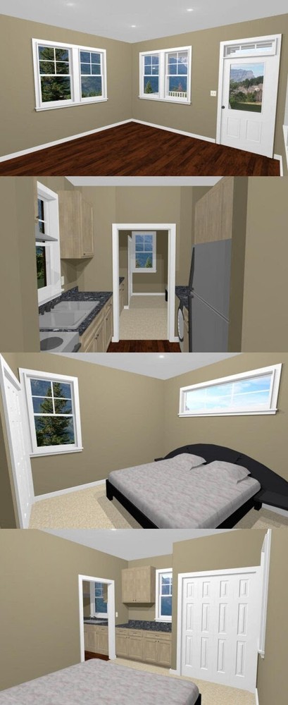 14x32 Tiny House -- 447 sq ft -- PDF FloorPlan -- Model 1B
