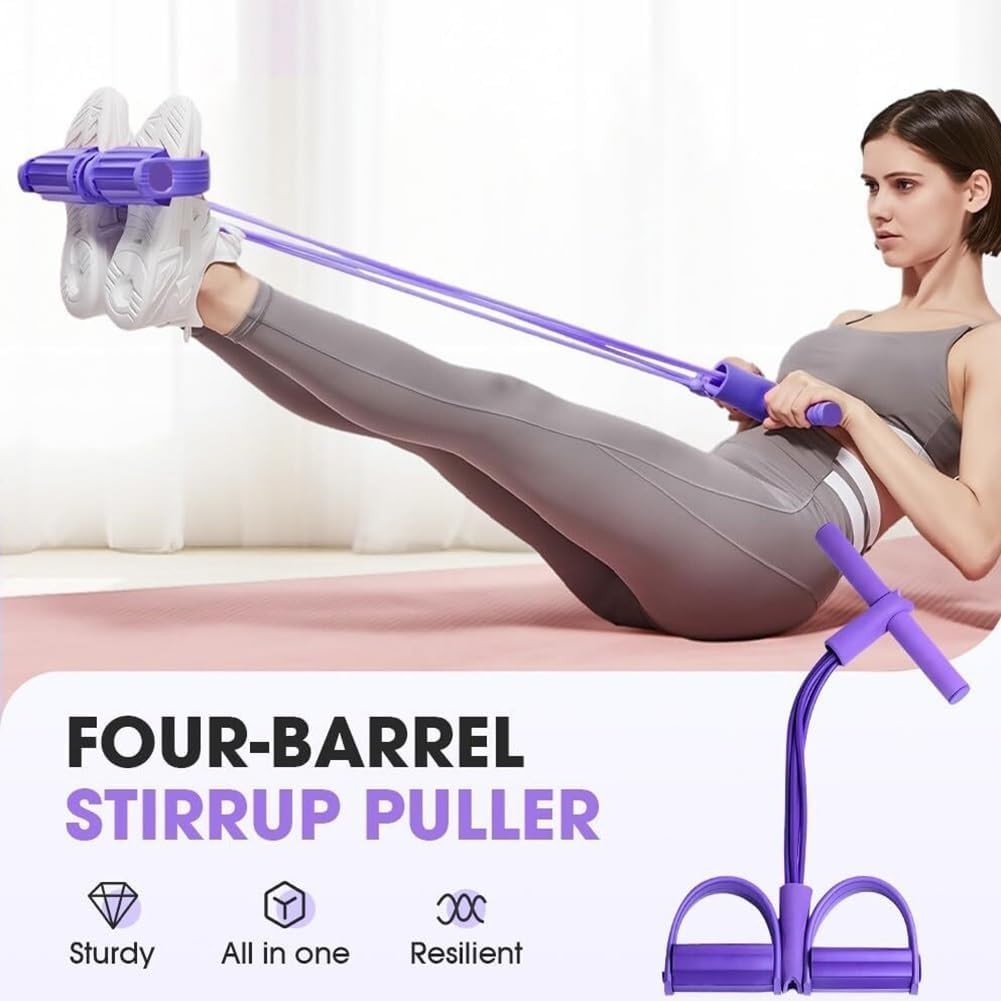 6 Tube Pedal Resistance Band Device,Foot Pedal Resistance Band with Handle Women