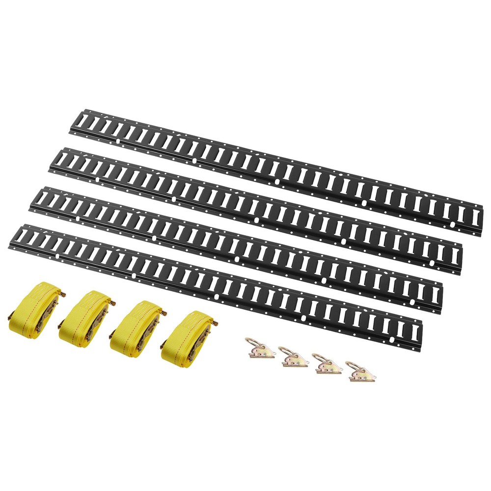 Labwork 12PCS E Track Tie-Down 4x 5' E-Track 4x Rope Tie Offs 4x O-Ring Anchors