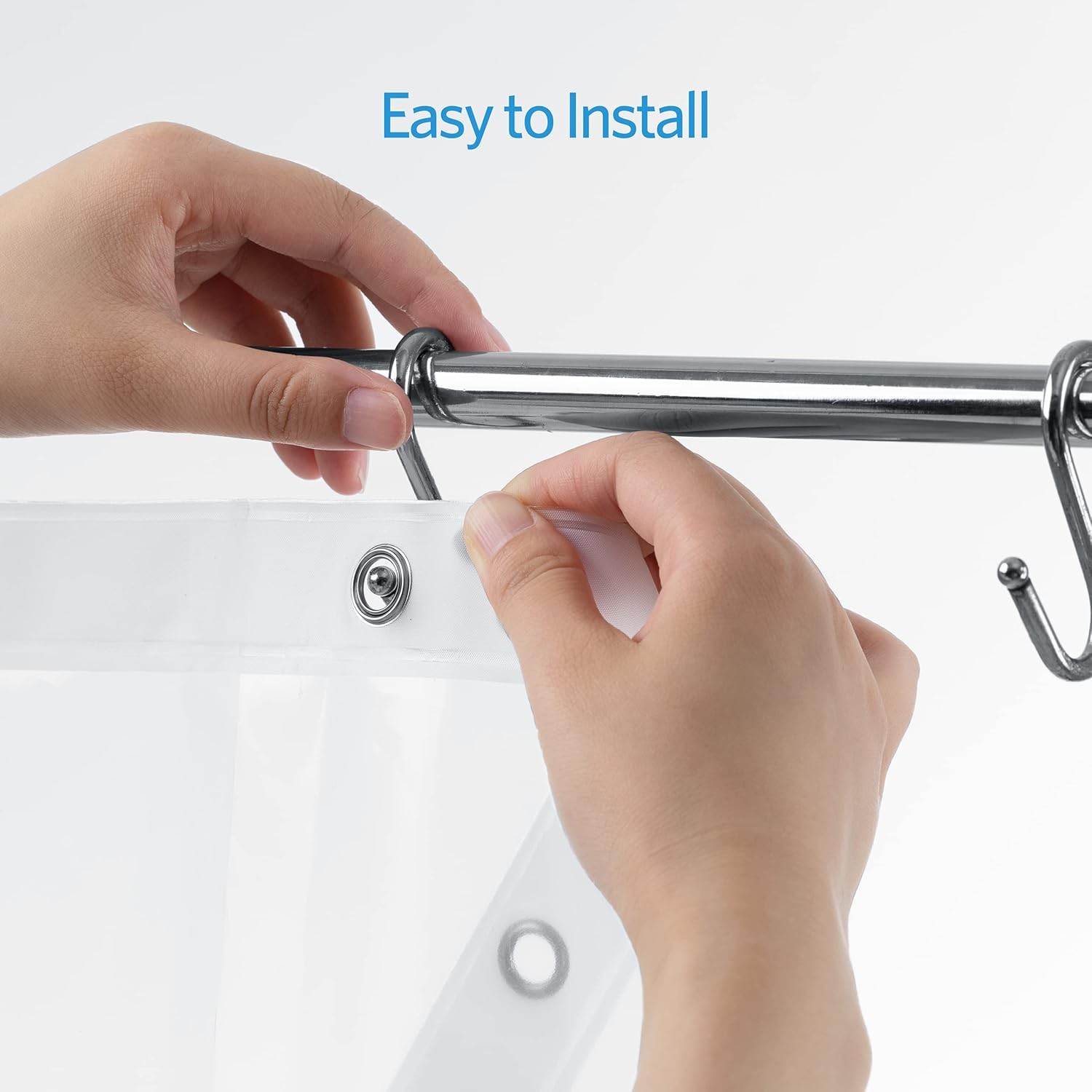 Clear Shower Curtain Liner Light Weight PEVA, Shower Liner 72x72 Inches, Waterpr