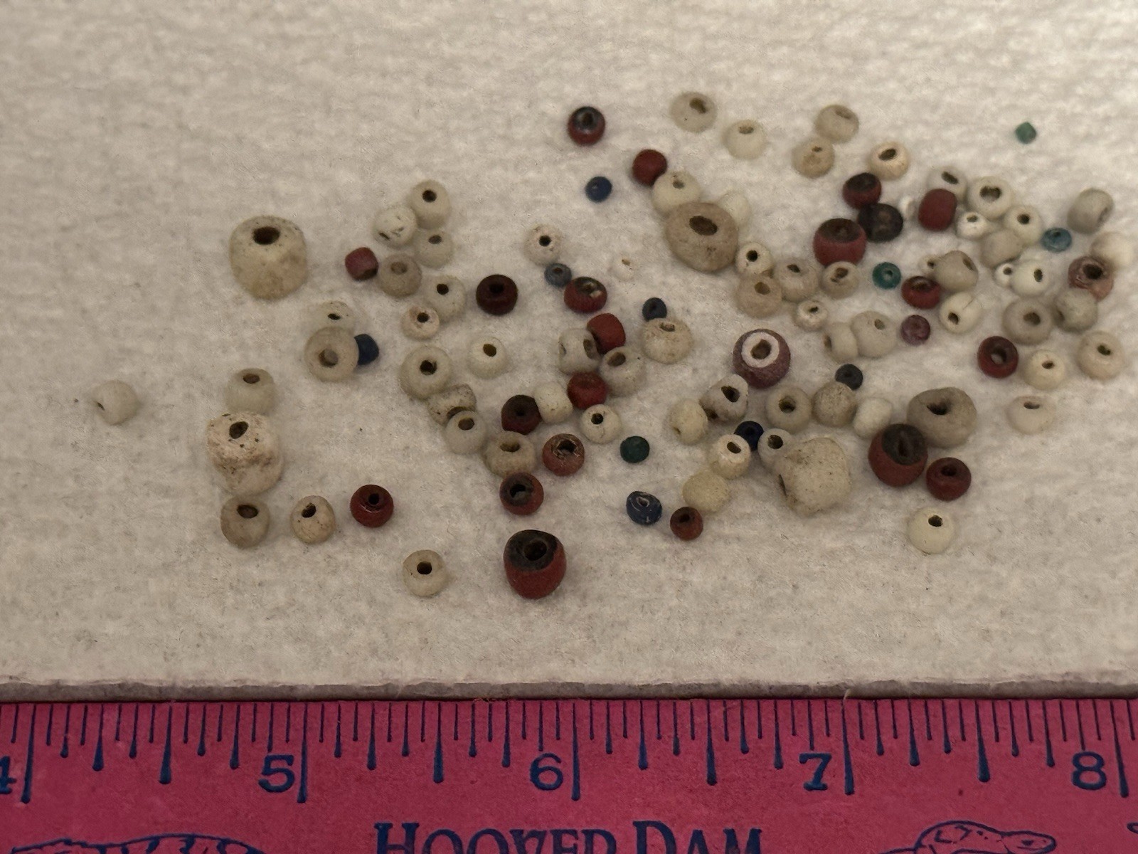 LOT OF 106 ANTIQUE CALIFORNIA TRADE BEADS FOUND BETWEEN AUBURN & PLACERVILLE
