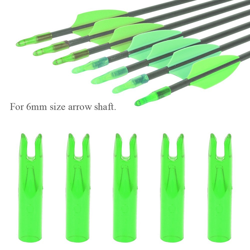 § Green 50Pcs Portable Plastic Bow Nock Insert Tail Archery Accessory