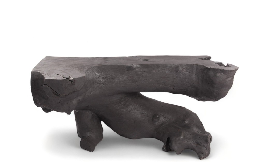 Black Natural Sculptured Console Table - 2
