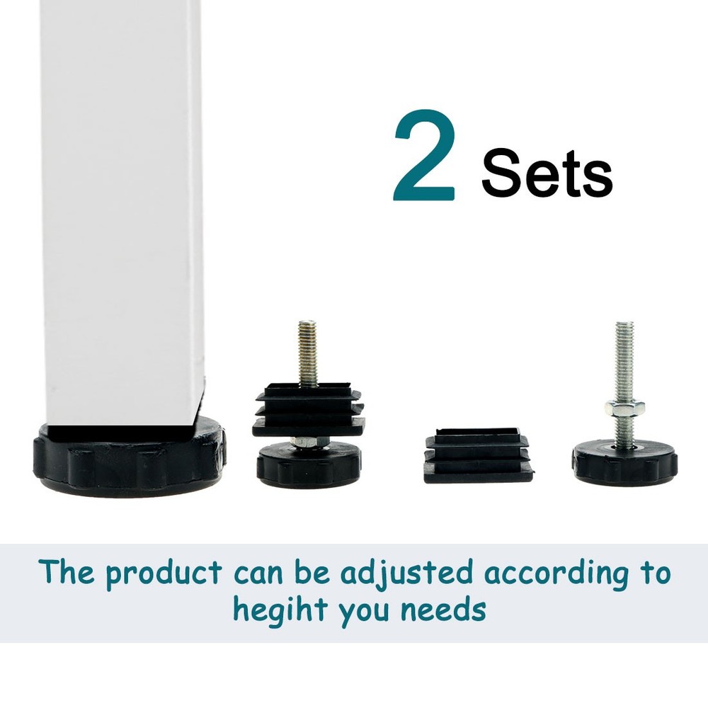 Leveling Feet 20 x 40mm Rectangle Insert Adjustable Leveler for Desk 2 Sets