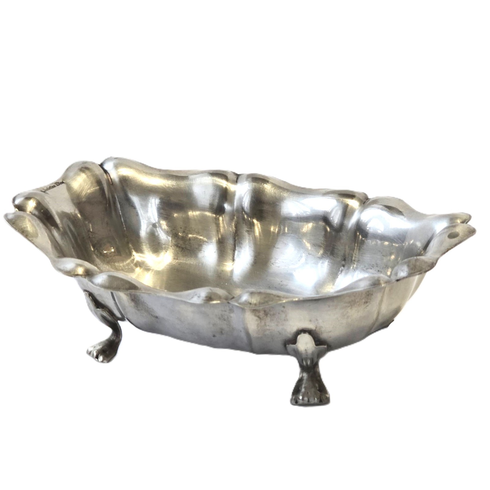 Christian Dior Silver Plated Footed Bowl Vintage Trinket Vanity Dish