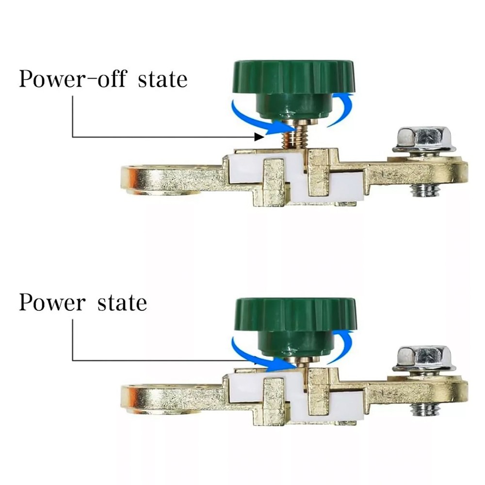 2Pc Side Mount Auto Battery Brass Terminal Master Disconnect Kill Cut Off Switch