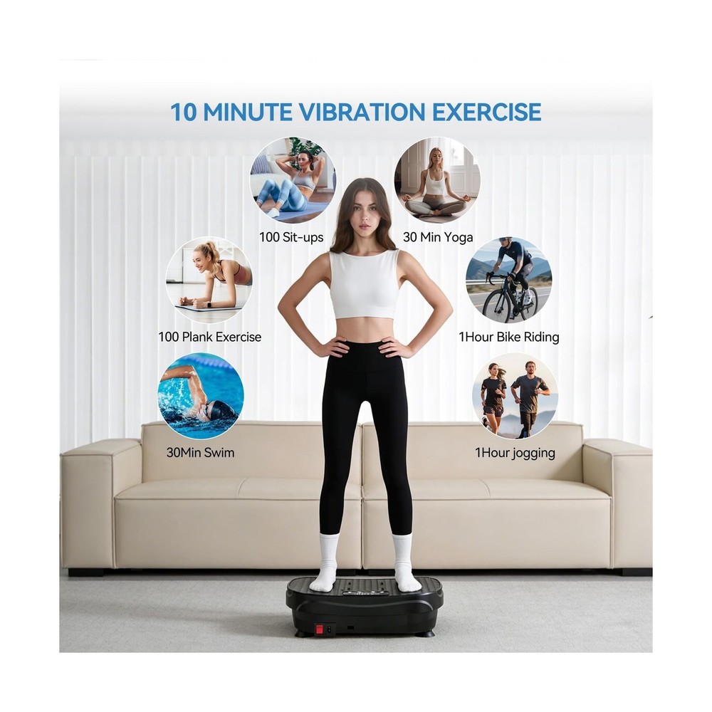 Vibration Plate Exercise Machine with 200 Adjustable speeds and 8 Scientific ...