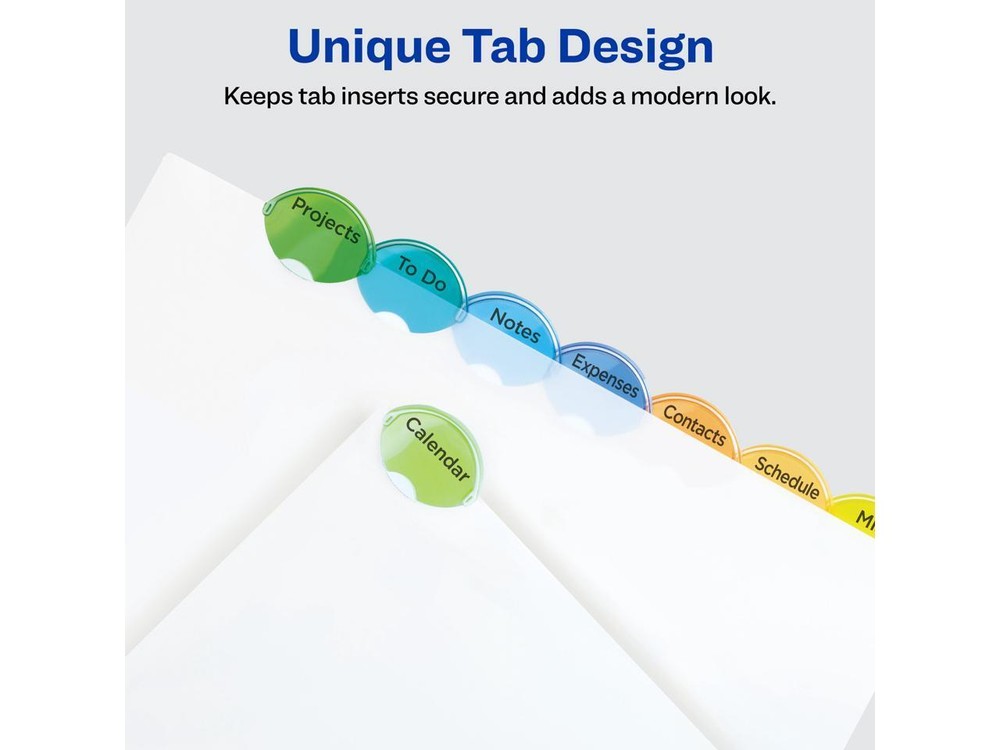 Avery 11293 Style Edge Insertable Dividers with Pocket, 8-Tab
