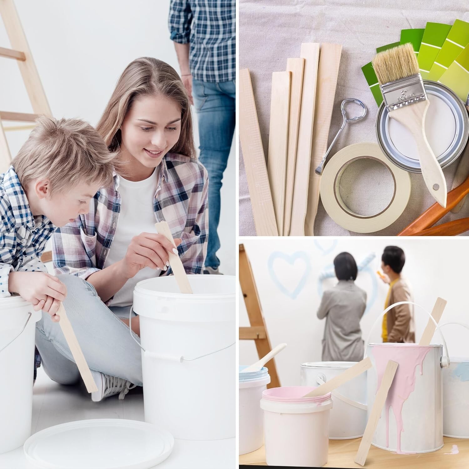 30 Pieces Paint Stir Sticks, 12 Inch Long Wooden Paint Stirrers for Mixing Paint