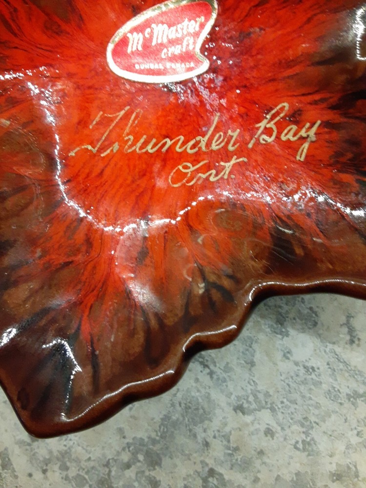 McMaster Craft Pottery No. 21 Maple 🍁 Leaf Trinket Dish Thunder Bay Ont.