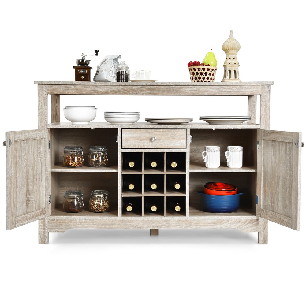 Buffet Server Sideboard Wine Cabinet Console Table Dining Concise Storage Grey
