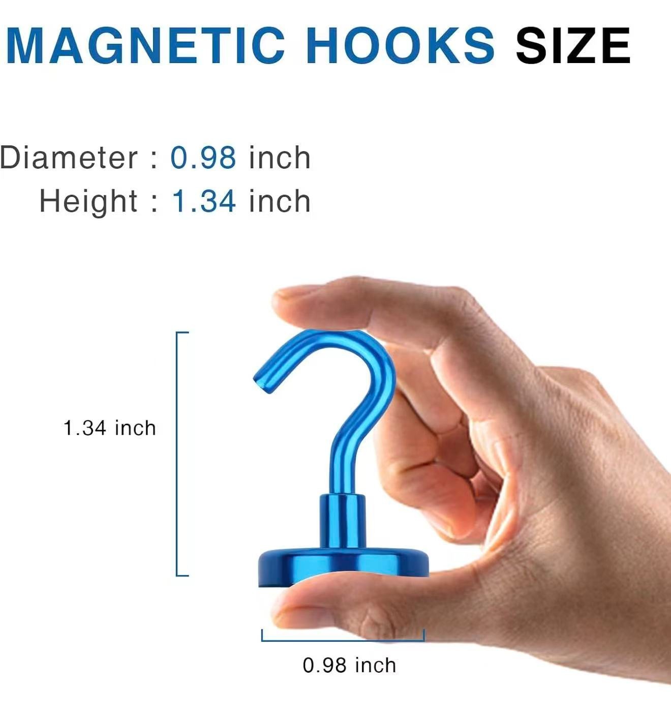 6 Pack 85LB Magnetic Hooks, Strong Cabin Ship Essentials Hook Heavy Duty Refrige