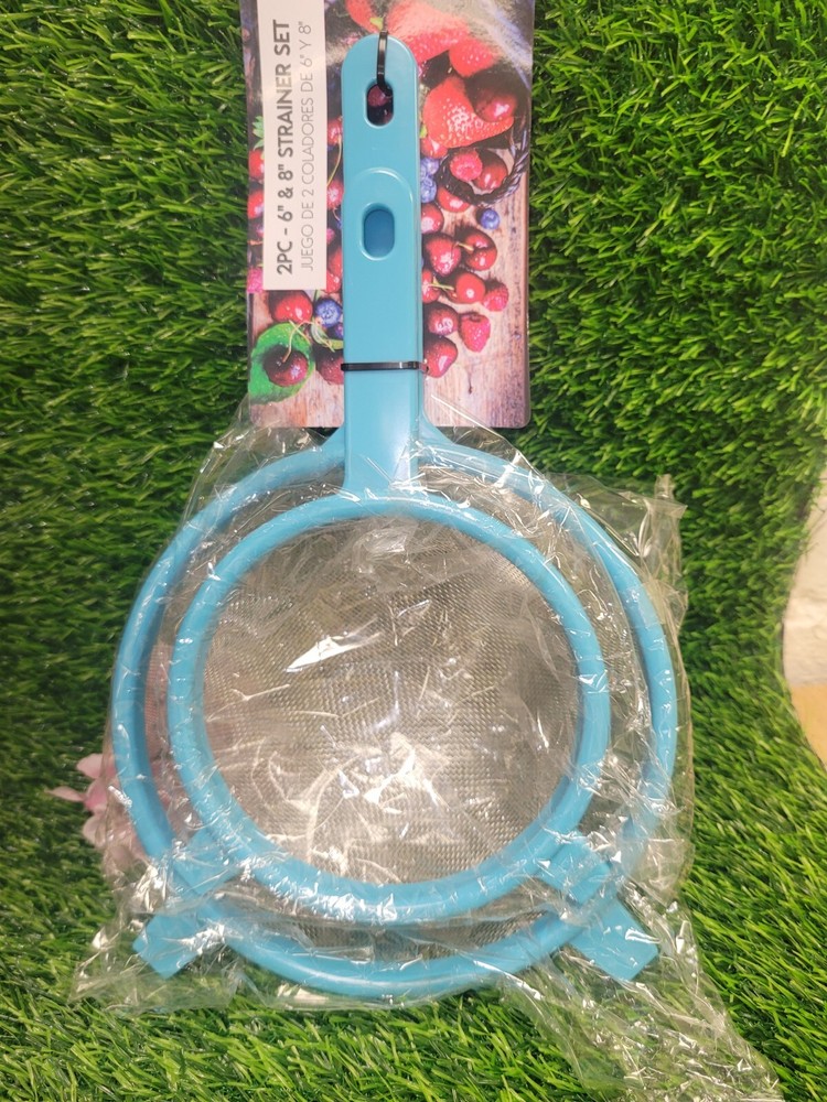 Cook Prep Eats 2 Pc - 6" & 8" Strainer (Sifter) Set Blue