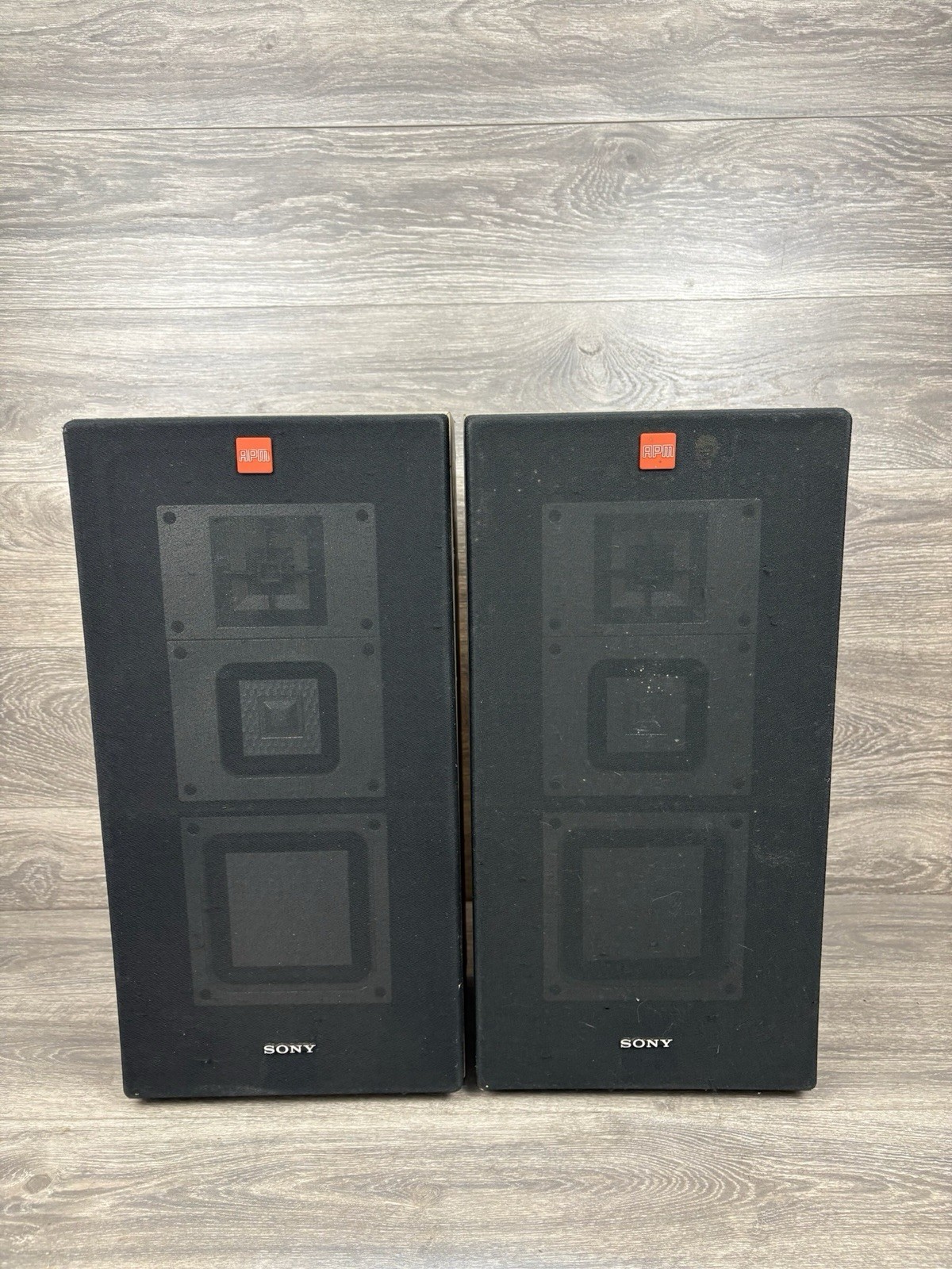 Vintage Sony Model #APM-X250 Speakers Rare Set Made In Japan