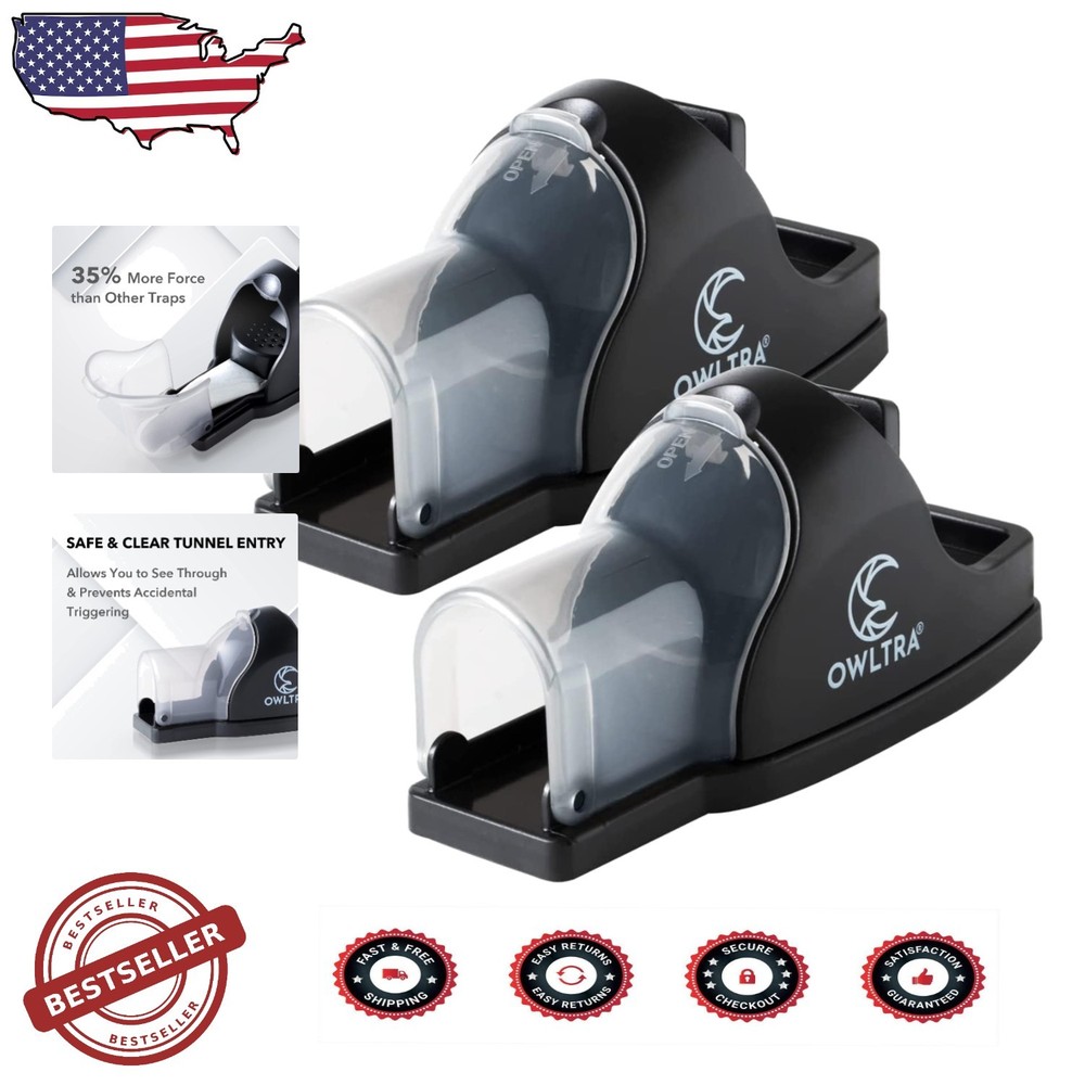Reusable Tunnel Mouse Traps 2 Pack - Instant Kill, Safe Clear Entry, Touch-Fr...