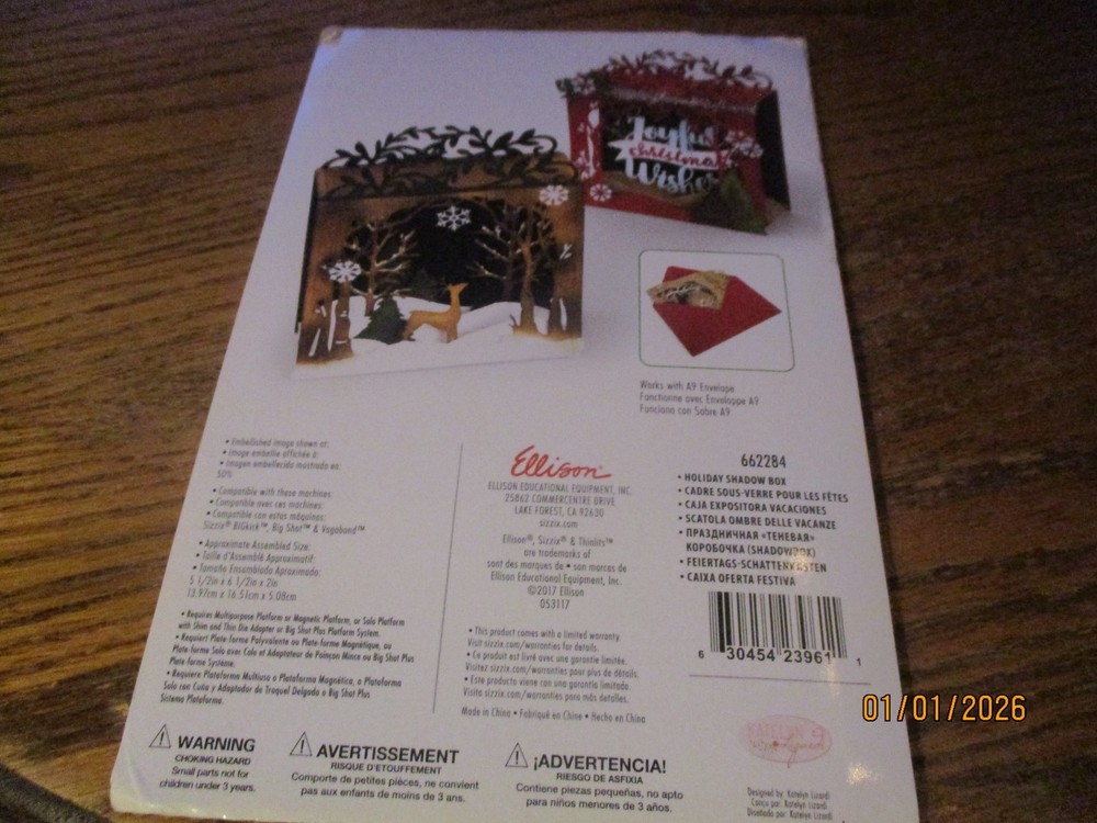 Sizzix Thinlits Holiday Shadow Box*New*Free Ship