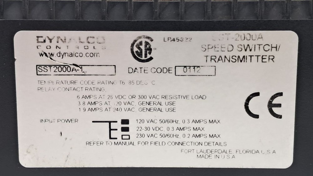 Dynalco Controls SST2000A-1 Speed Switch Range 0-1000hz