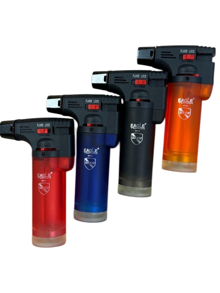 4 Eagle PT101 Medium Size Refillable Torch Lighters (Random 4 Colors)