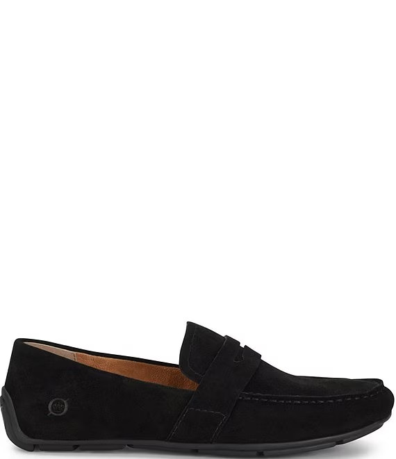 Womens Loafers Born Melinda Suede Shoes Black