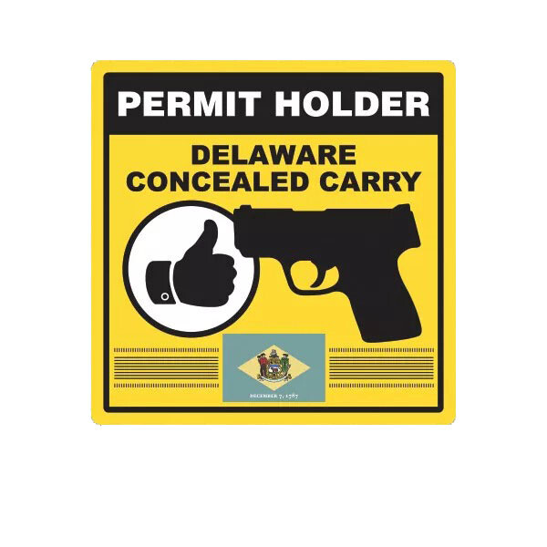 Delaware Concealed Carry Permit Holder Sticker Decal