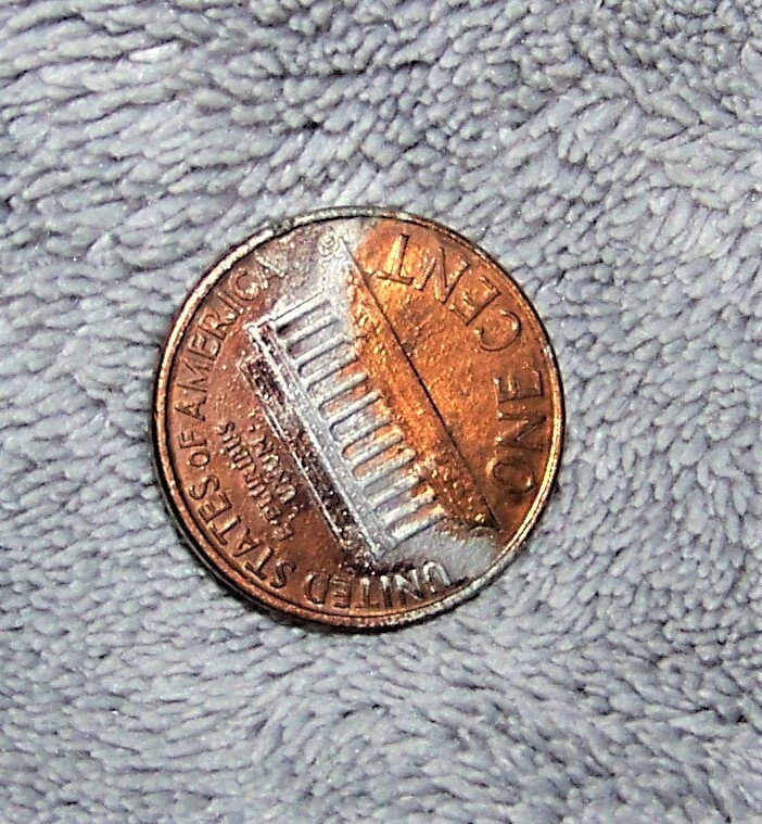 1989 D 1C PARTIAL COPPER LAYER MISSING REVERSE