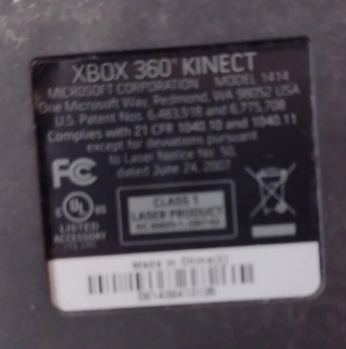 Xbox 360 Kinect Model 1414 Only Not Tested