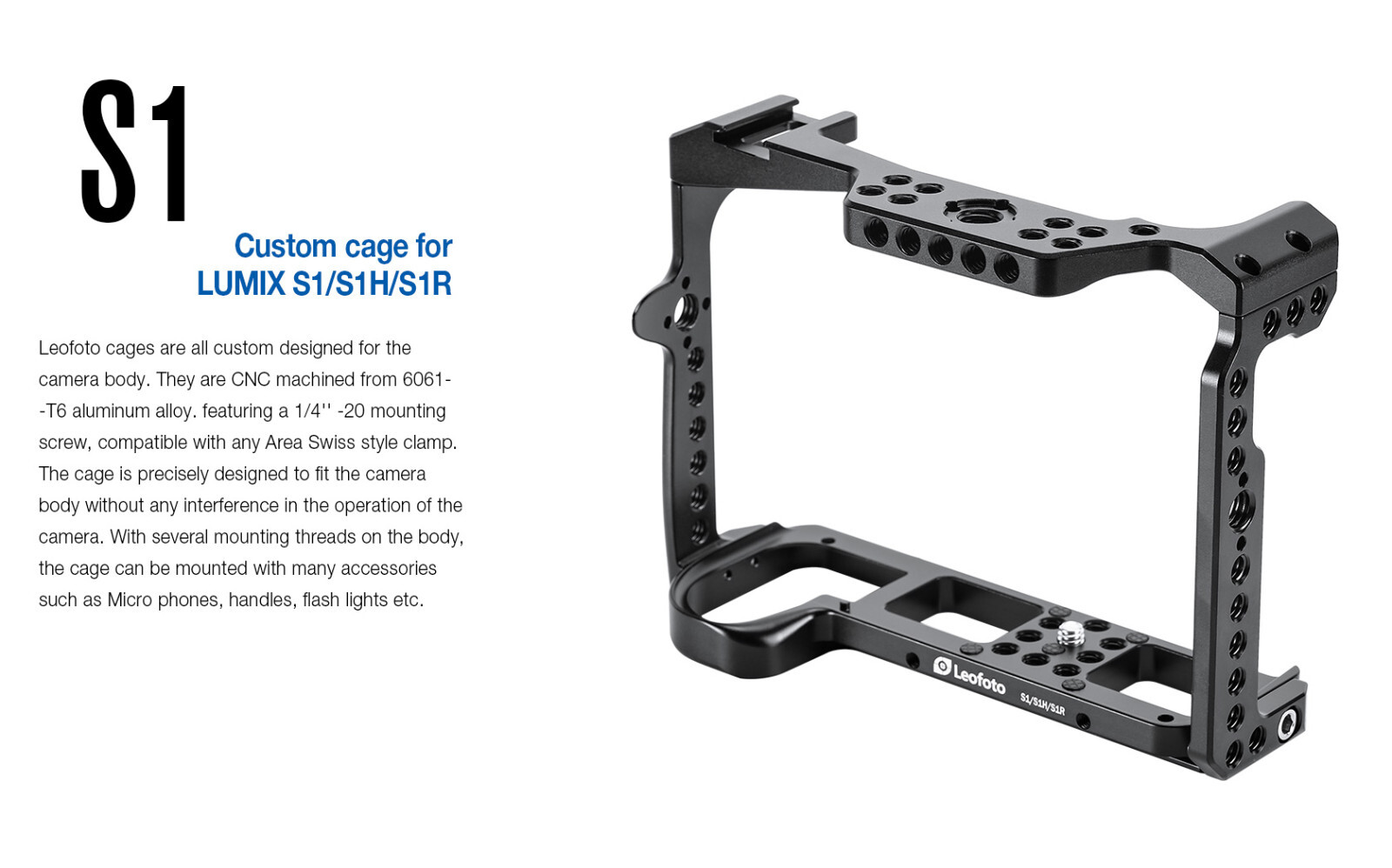 【Leofoto USA】Leofoto S1/S1H/S1R Camera Cage for Panasonic Lumix S1/S1H/S1R