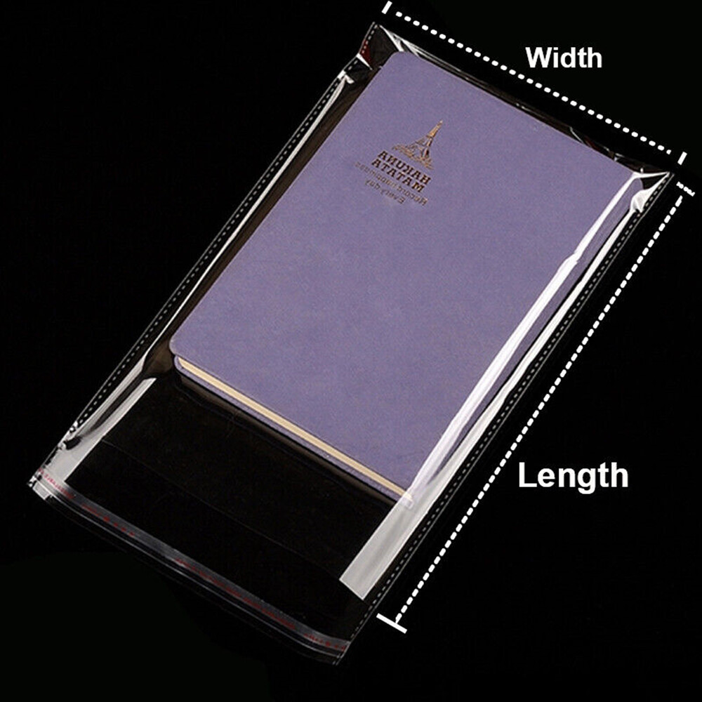 100-500x Clear OPP Poly Bags Transparent OPP Bag Plastic Bags Self Adhesive Seal