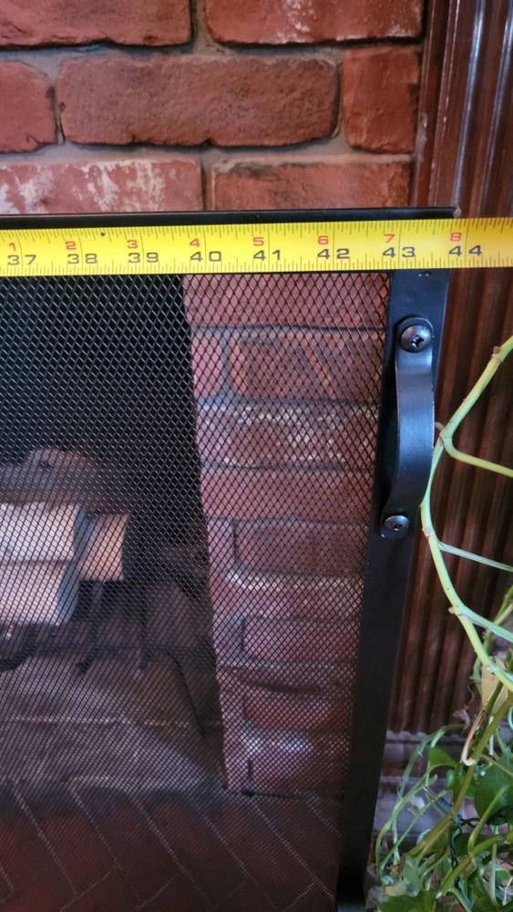 Fireplace Screen, SINGLE PANEL BLACK WROUGHT IRON SPARKGUARD - Medium 44x33