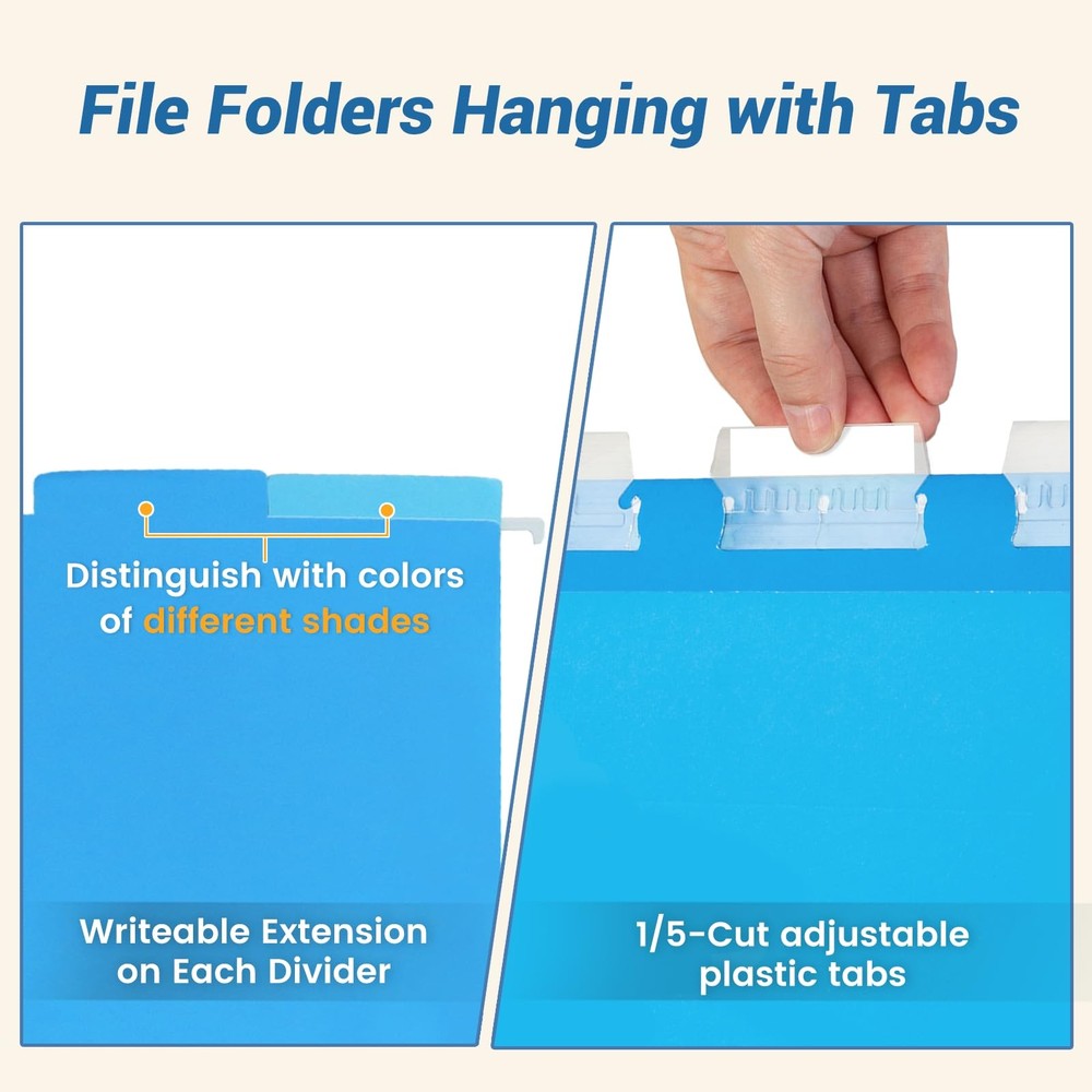 Classification Hanging File Folders with 2 Dividers Letter Size Colored Class...