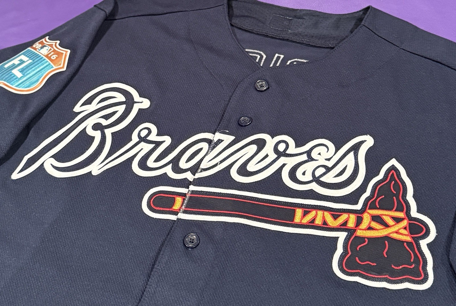 Game Used Atlanta Braves Jerseys 2016 Steven Rodriguez #86 Majestic Jersey 48