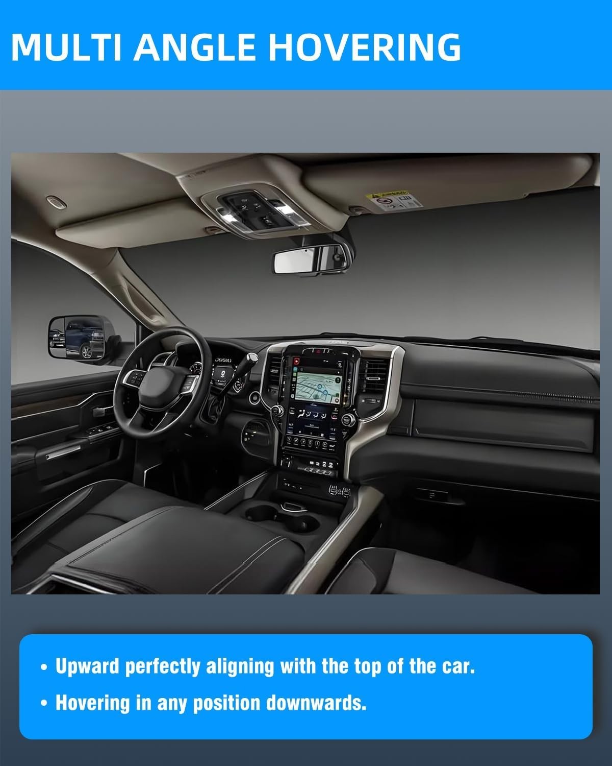 Gray Left Driver Side Car Sun Visor W/O Mirror Compatible with Dodge Ram 1500