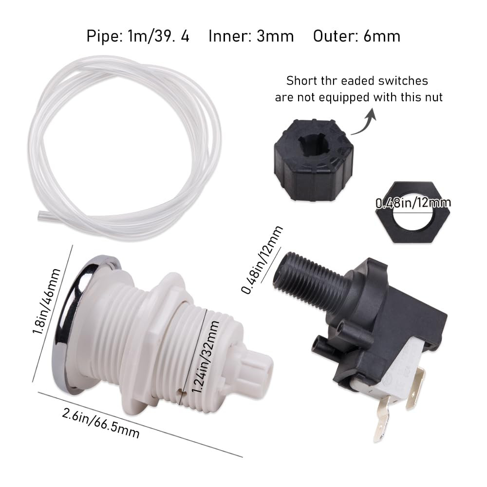1 Set Pneumatic Switch for Garbage Disposal 16A on off Push Button Switch for Ba