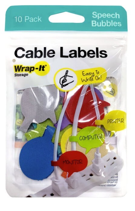 Wrap-It™ Medium Multi-Color Cable Labels -10 Pack Speech Bubble