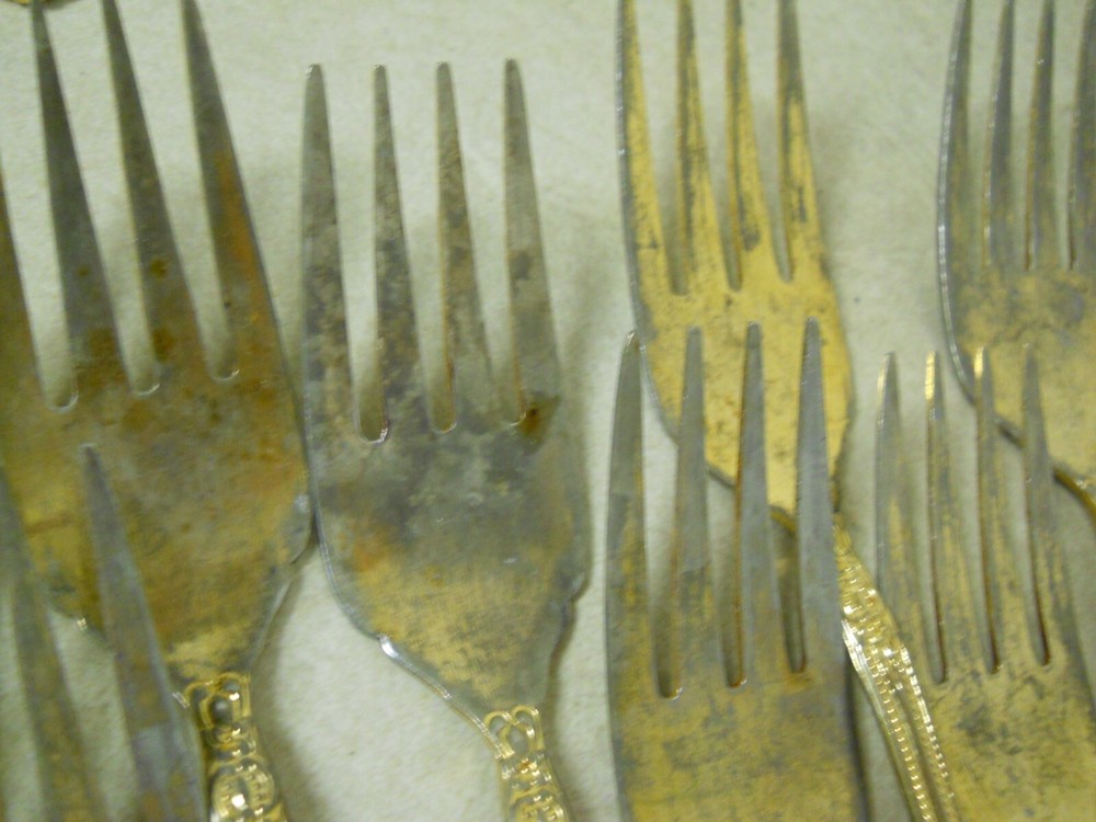 International EP Gold Precious Rose Pattern Flatware Set Replacements 63 PC