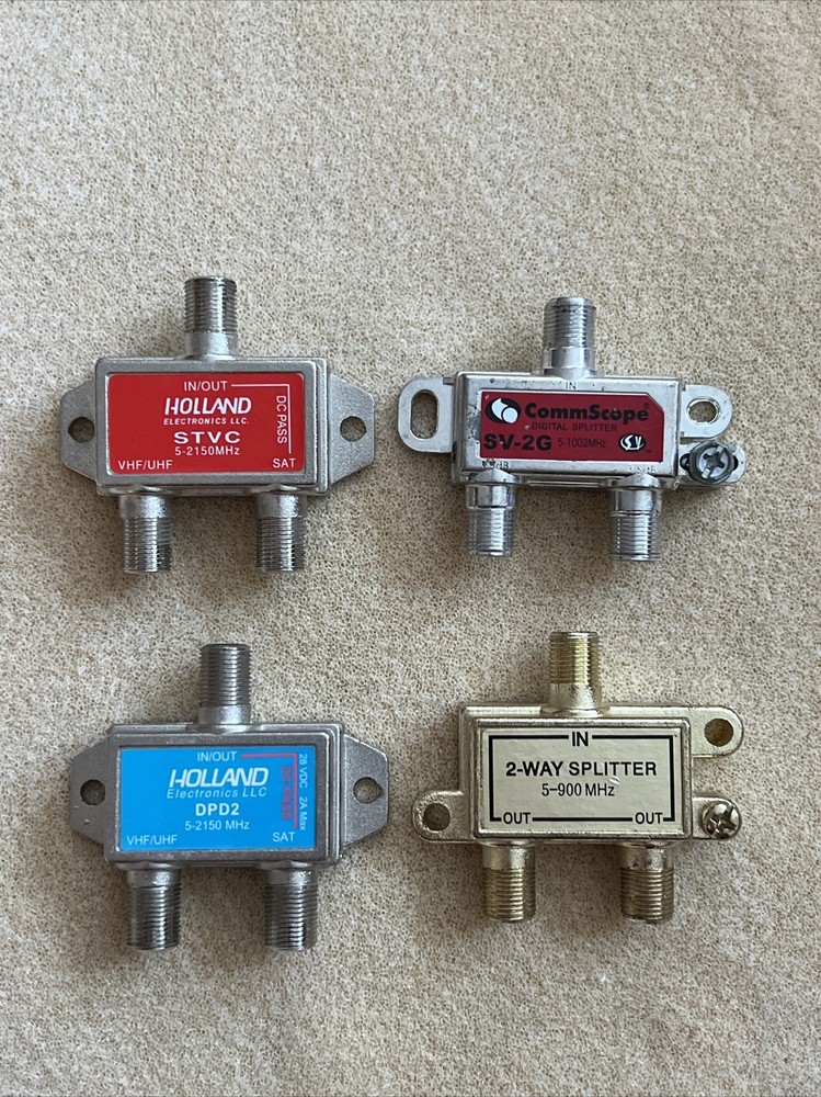 4 Cable TV 2-Way Splitters