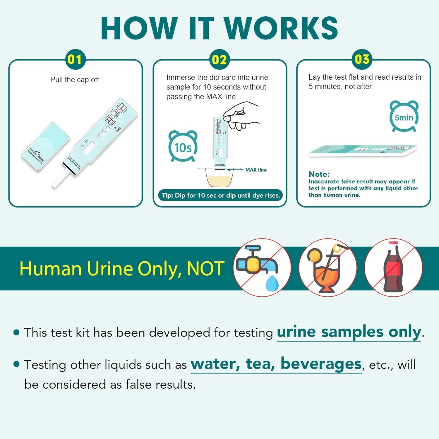 Easy@Home Single Drug Screen Test (Cannabinoids Urine Test) - THC 10 Pack
