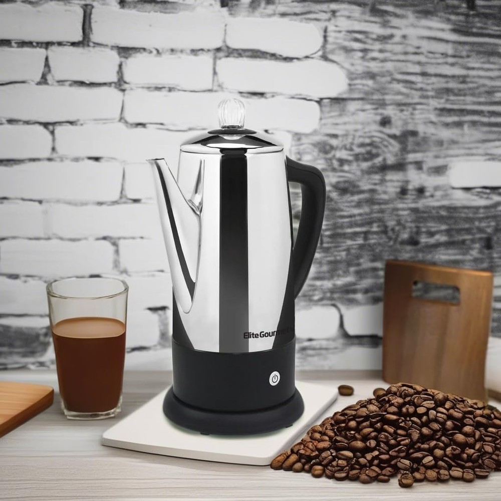 EC812 Electric 12-Cup Coffee Percolator with Keep Warm, Clear Brew Progress K...