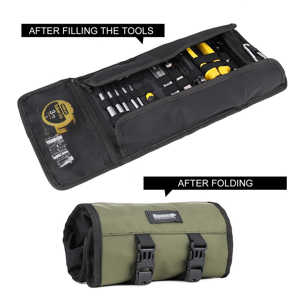 Rhinowalk Motorcycle Tool Bag Portable Pouch Outdoor Repair Tool Roll Pack