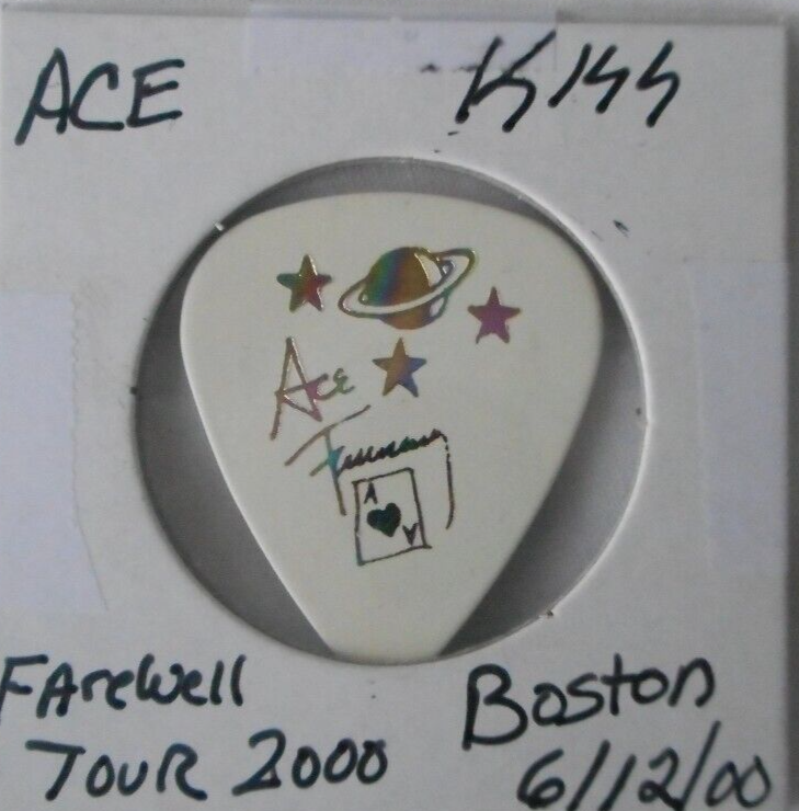 Kiss Ace Frehley Guitar Pick Farewell Tour Boston Massachusetts June 12,2000