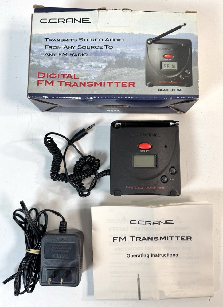 C.Crane FM Transmitter FT-007 FM  Transmitter, Power Cord, Manual, Box - Works