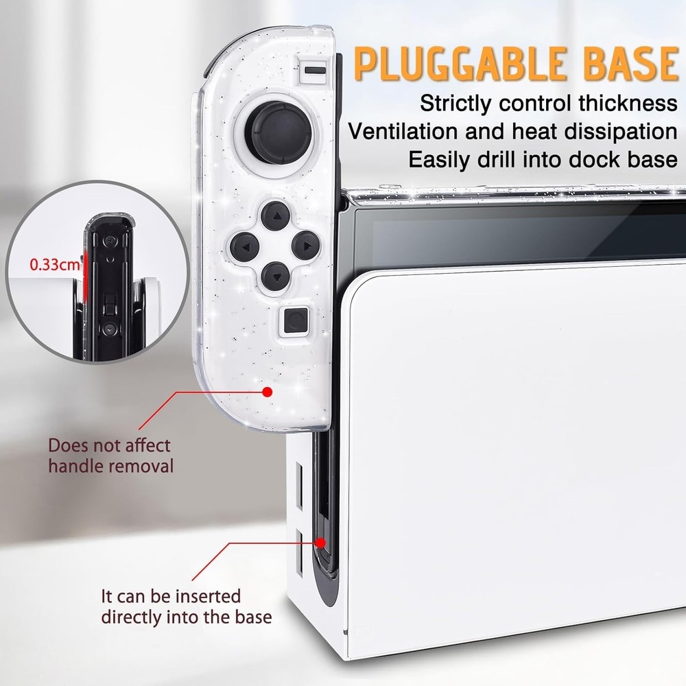 Protective Glitter Case Compatible with Switch OLED Console - Updated Version...