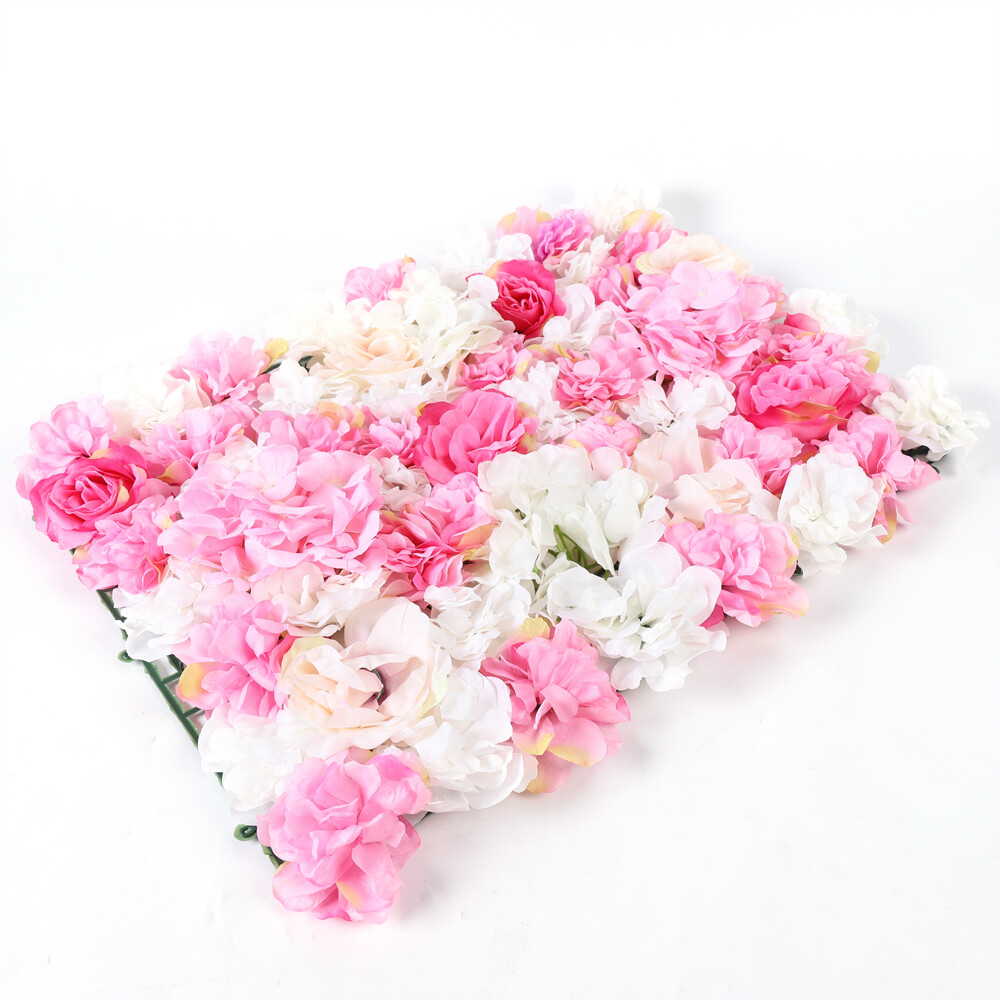 20Pcs Artificial Flower Wall Artificial Rose Panel for Wedding Proposal Venue
