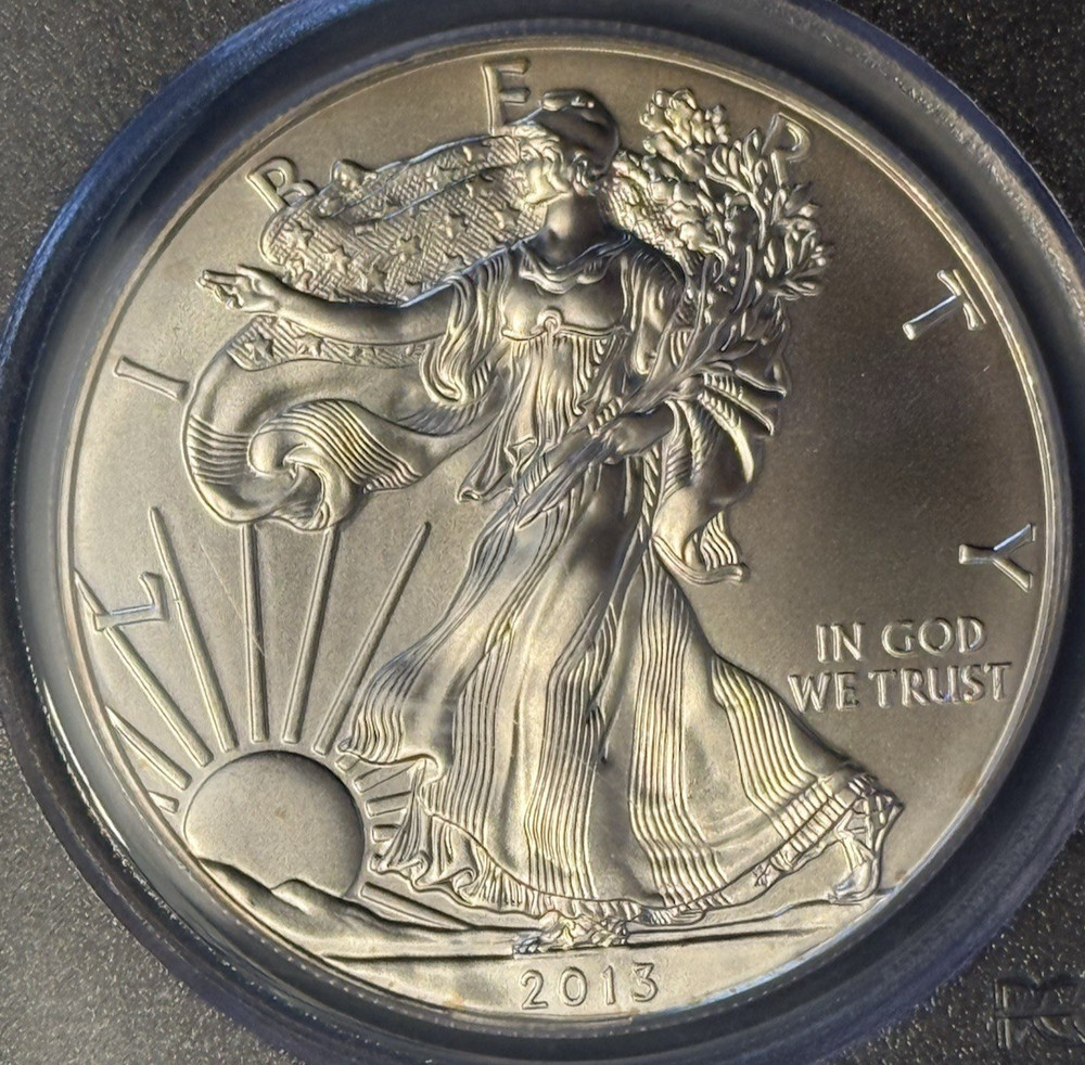 2013-(W) Silver Eagle PCGS MS69 First Strike Flag Label Struck at West Point