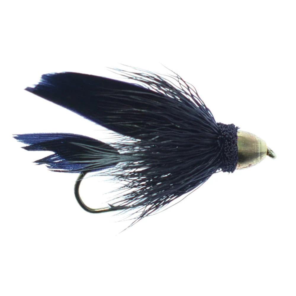 Cone Head Black Muddler Minnow Streamer Fly - 4 Flies Size 8