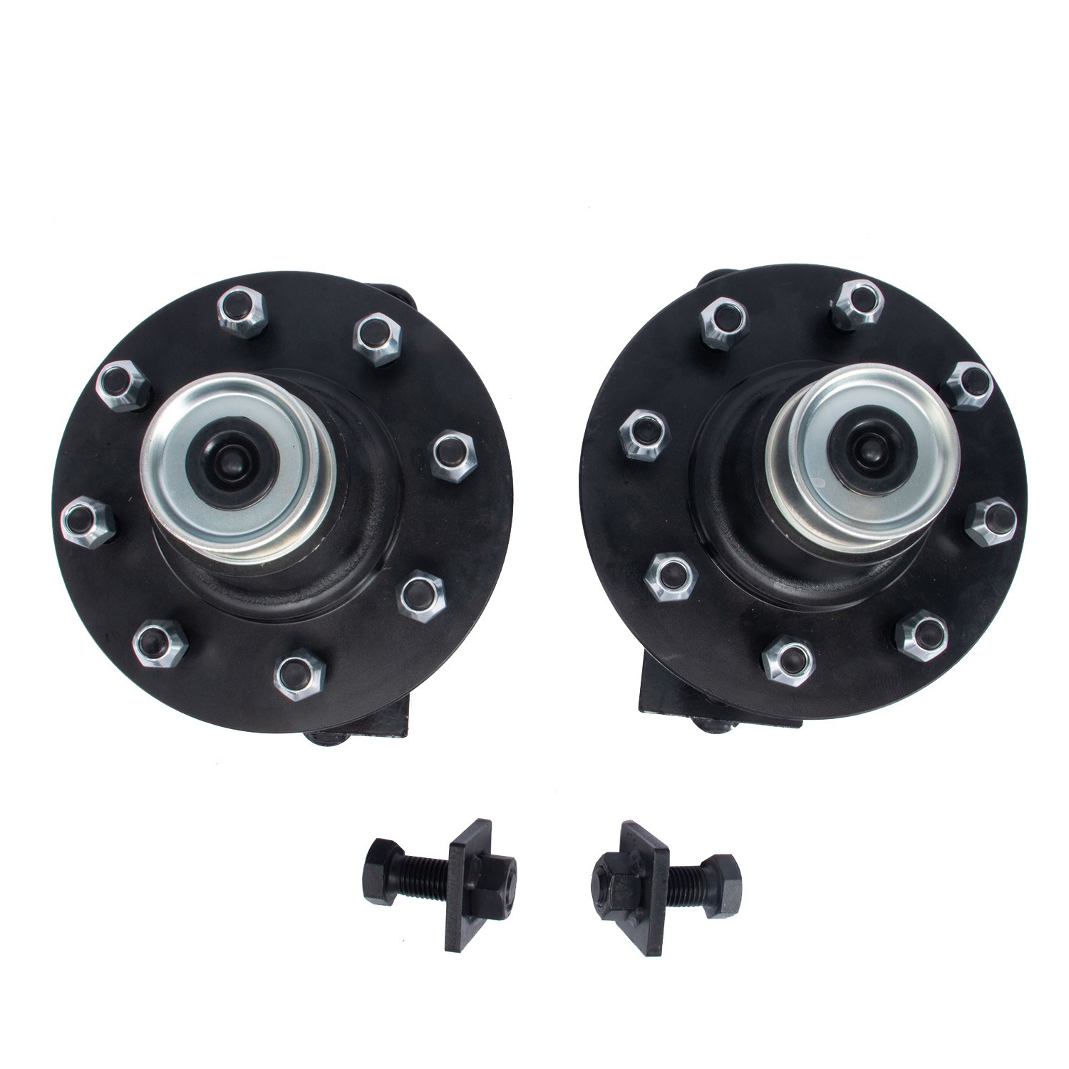 Pair 8000LB 8 x 6.5 Lug Superior Shipping Container Wheels Bolt-on Spindle Kit.