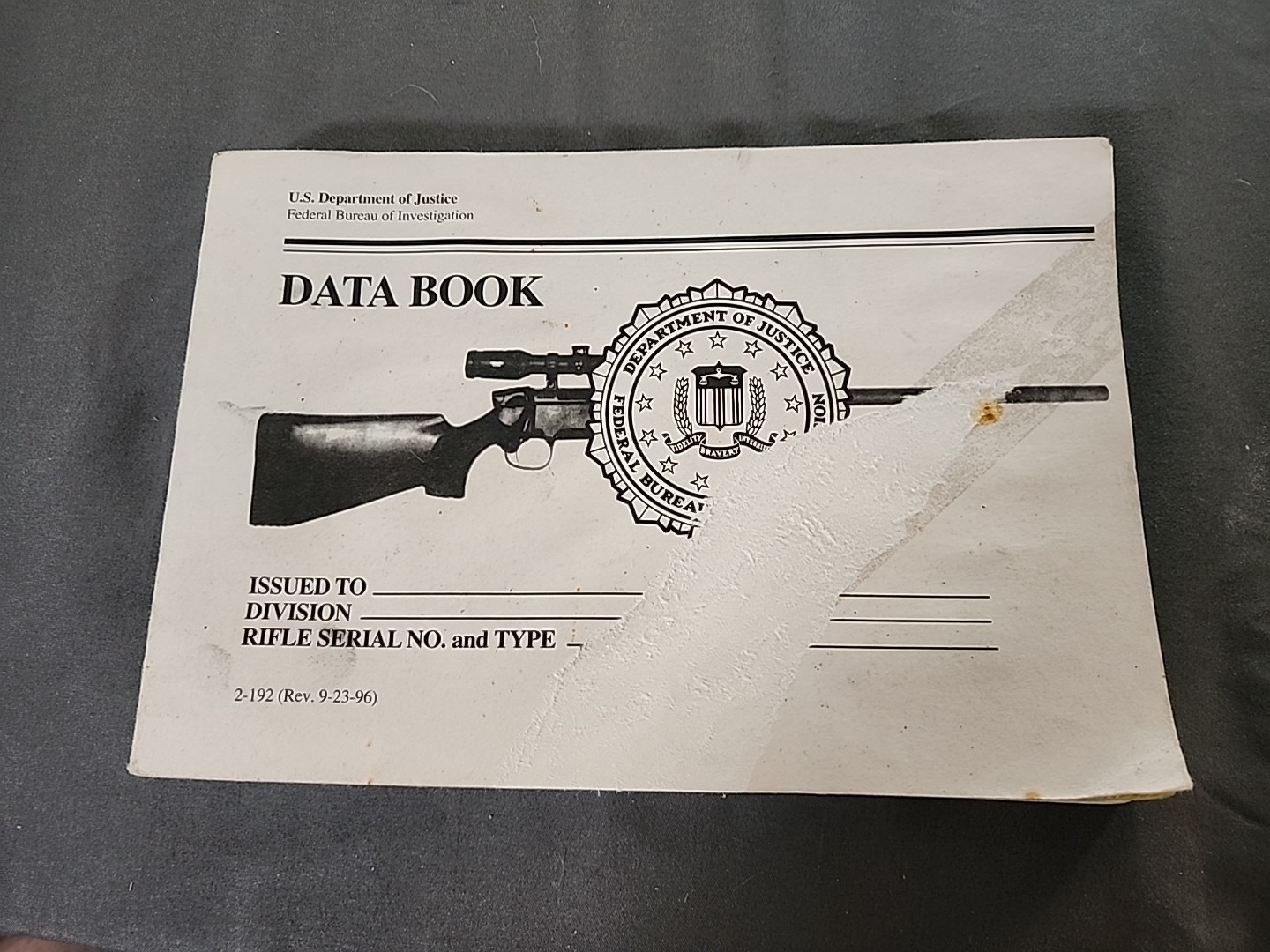 Department of Justice  DOJ  FBI   Sniper Data DOPE book New 2-192 Rev 9-23-96